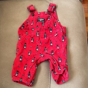 Oshkosh b’gosh red nutcracker overalls 3 months